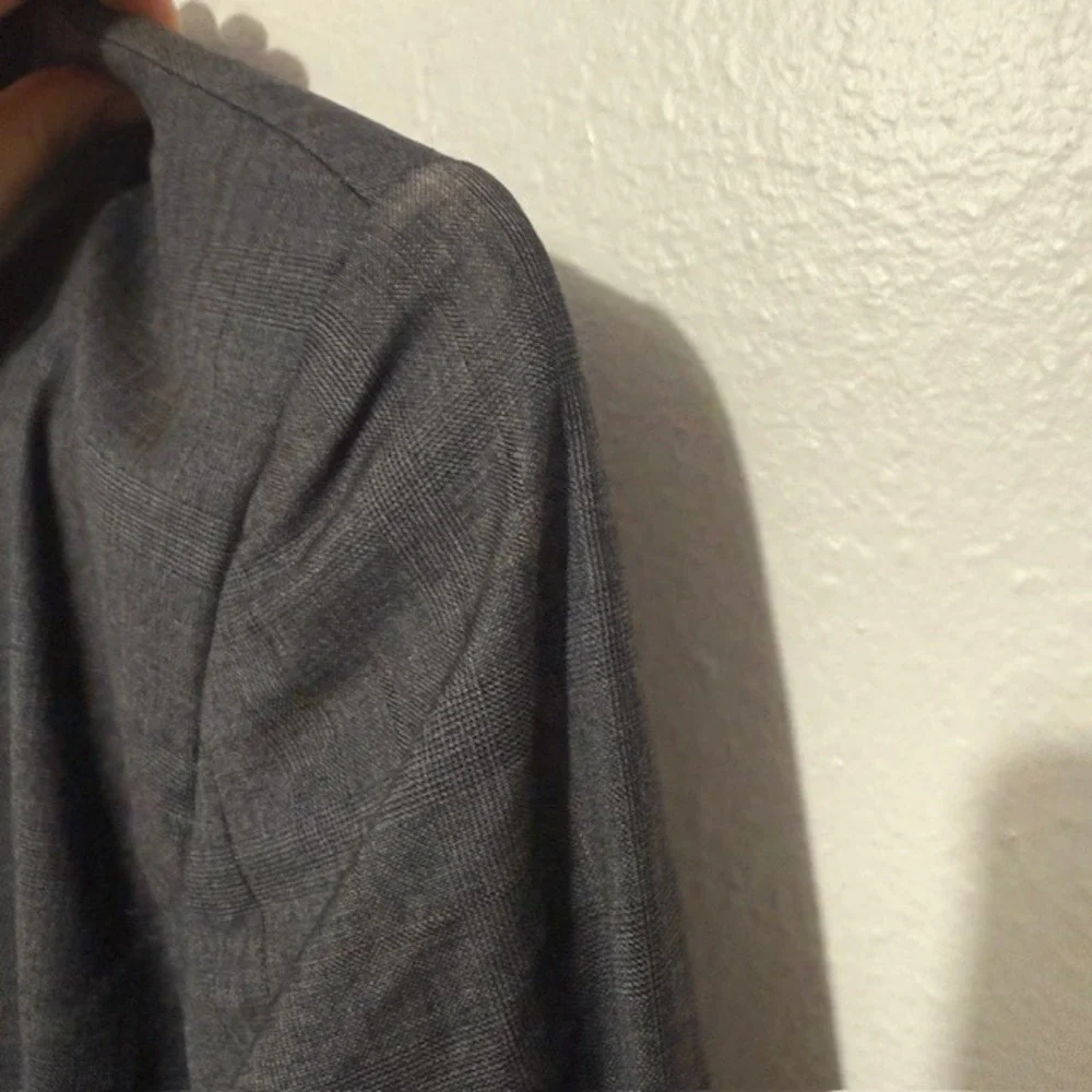 Vintage‎ Valentino Mens Gray Virgin Wool Cashmere Glen Plaid Blazer Sport Coat